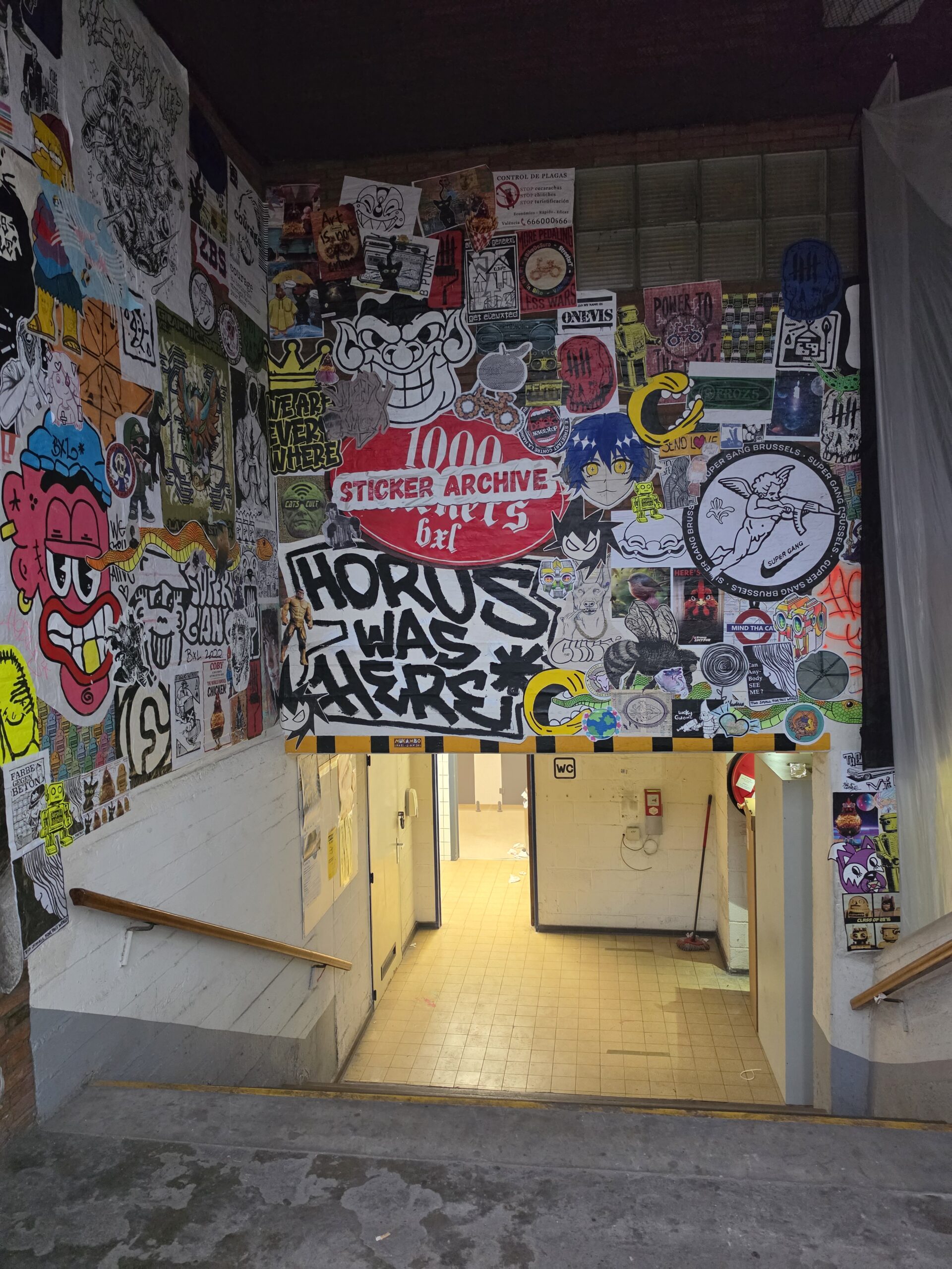 Shared bathrooms outside the parkour room